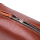 Мужская косметичка среднего размера из гладкой кожи на молнии Сердце GRANDE PELLE Светло-коричневая