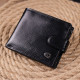 Мужской бумажник из натуральной гладкой кожи в два сложения ST Leather Черный