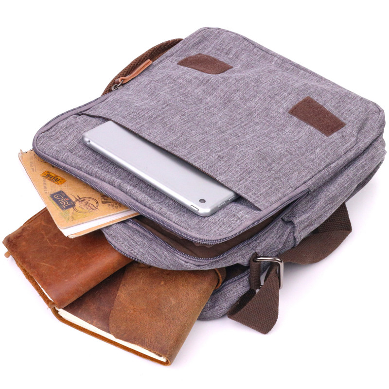 Мужская сумка через плечо из текстиля Vintage Серая