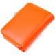 Яскраве вертикальне портмоне для жінок із монетницею на блискавці з натуральної шкіри флотар CANPELLINI Помаранчеве