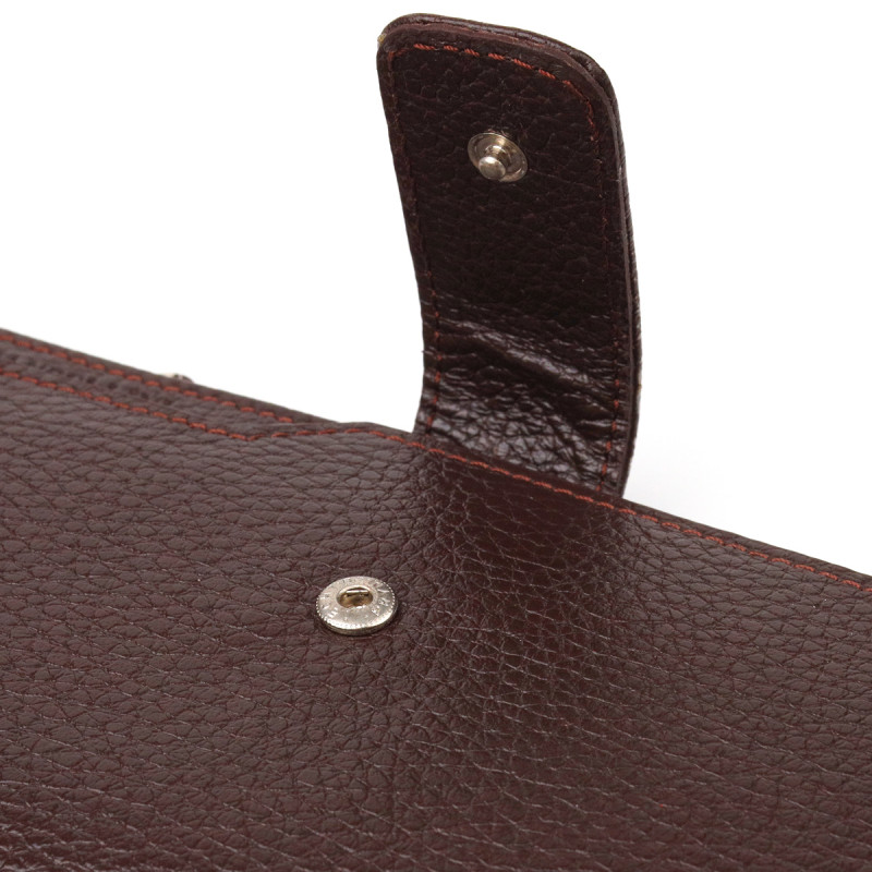 Стильный женский вертикальный кошелек из натуральной кожи CANPELLINI Коричневый