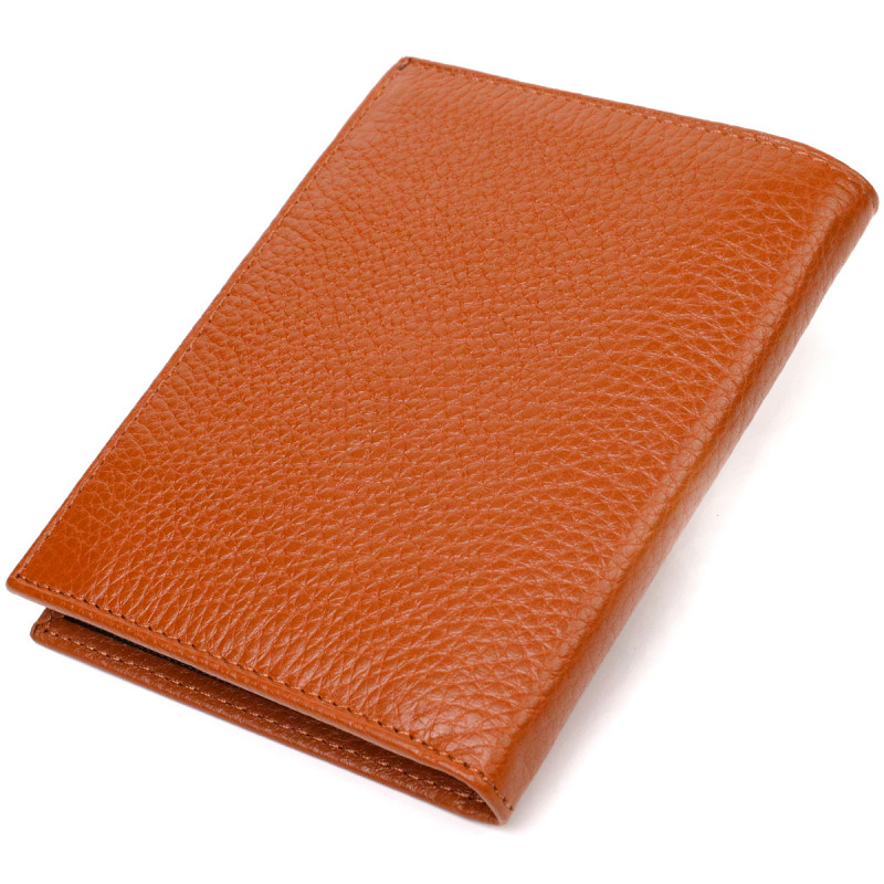 Стильный мужской кошелек вертикального формата из натуральной кожи CANPELLINI Рыжий