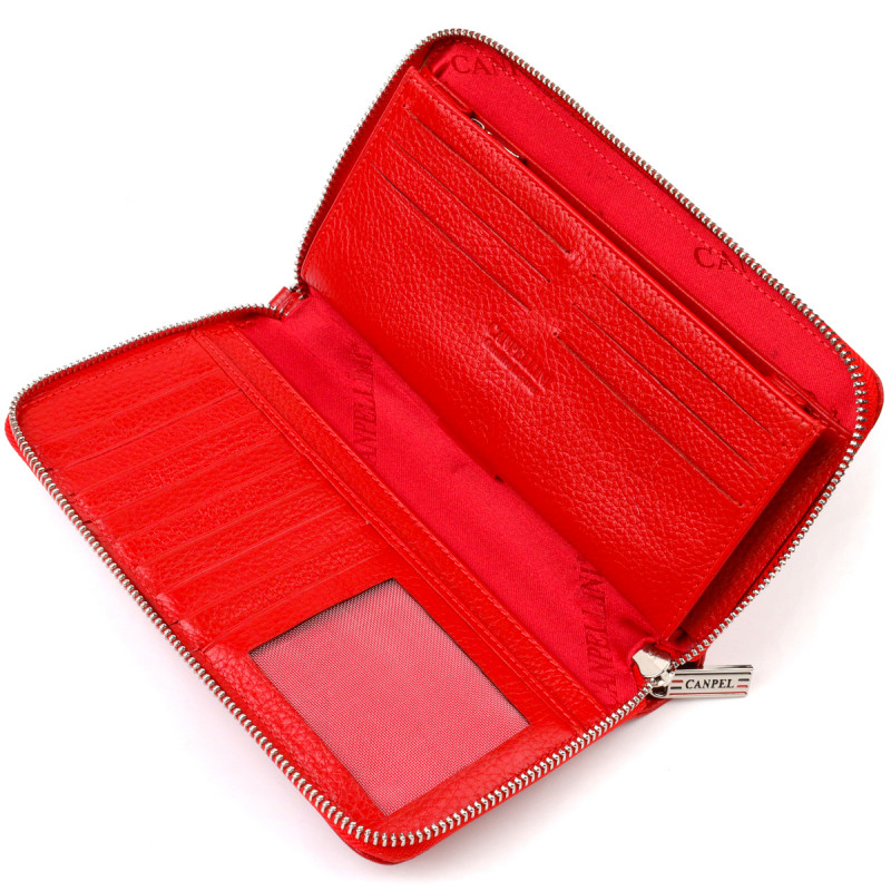 Яскравий клатч для жінок із натуральної шкіри CANPELLINI Червоний