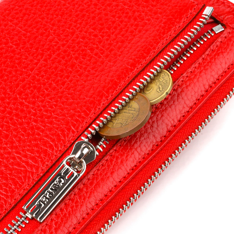 Яскравий клатч для жінок із натуральної шкіри CANPELLINI Червоний
