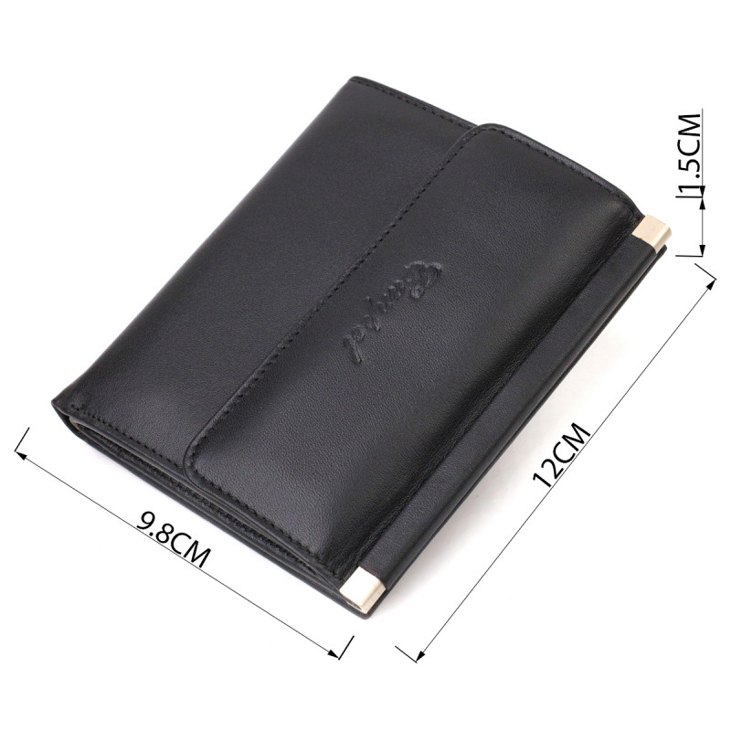 Ультрамодний гаманець для жінок з натуральної гладкої шкіри CANPELLINI Чорний