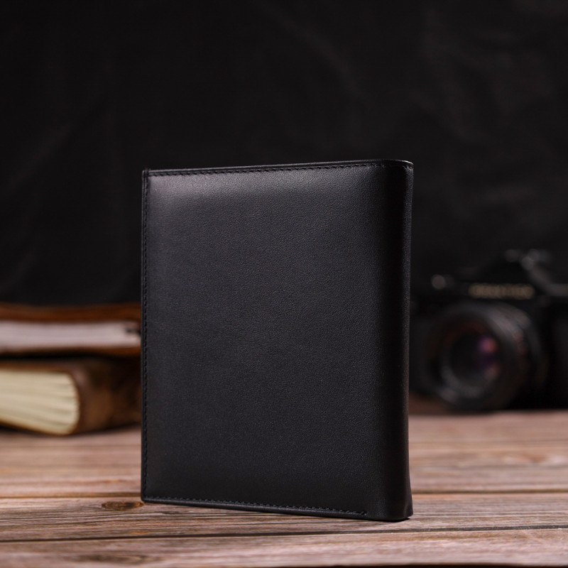 Ультрамодний гаманець для жінок з натуральної гладкої шкіри CANPELLINI Чорний