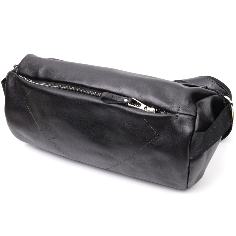 Оригінальна сумка через плече з натуральної шкіри GRANDE PELLE Чорна