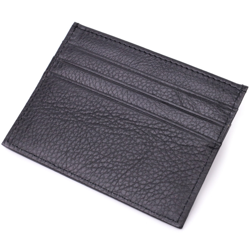 Стильный кард-кейс из натуральной кожи ST Leather Черный