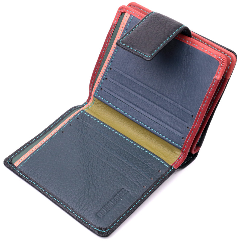Вертикальний невеликий жіночий гаманець із натуральної шкіри ST Leather Чорний