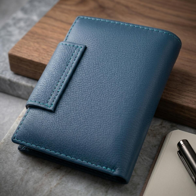 Жіноче портмоне з оригінальною монетницею з натуральної шкіри ST Leather Бірюзовий
