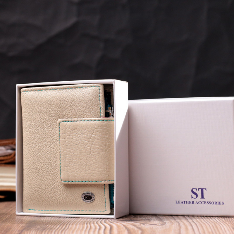 Оригинальное портмоне для женщин из натуральной кожи ST Leather Белый