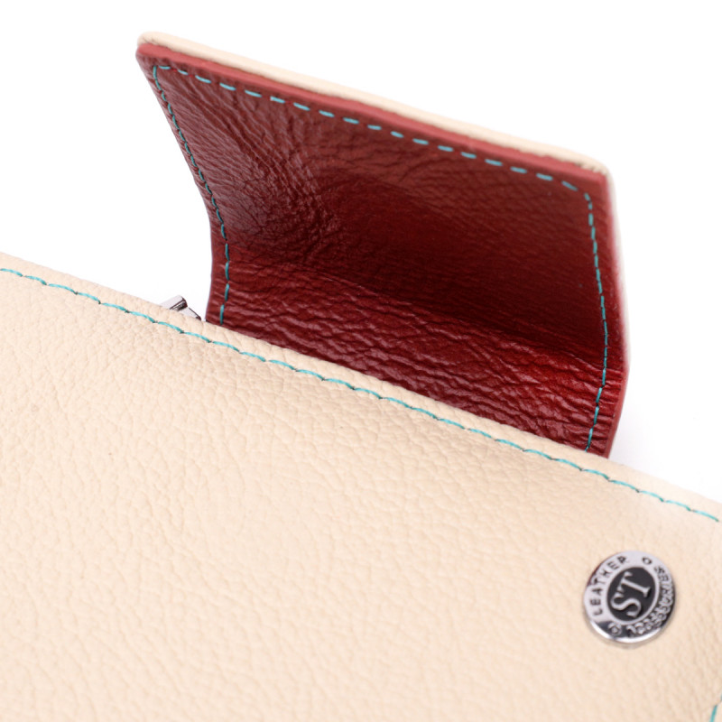 Оригинальное портмоне для женщин из натуральной кожи ST Leather Белый