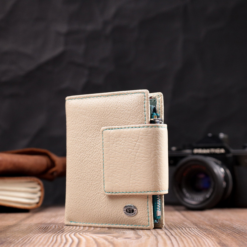 Оригинальное портмоне для женщин из натуральной кожи ST Leather Белый