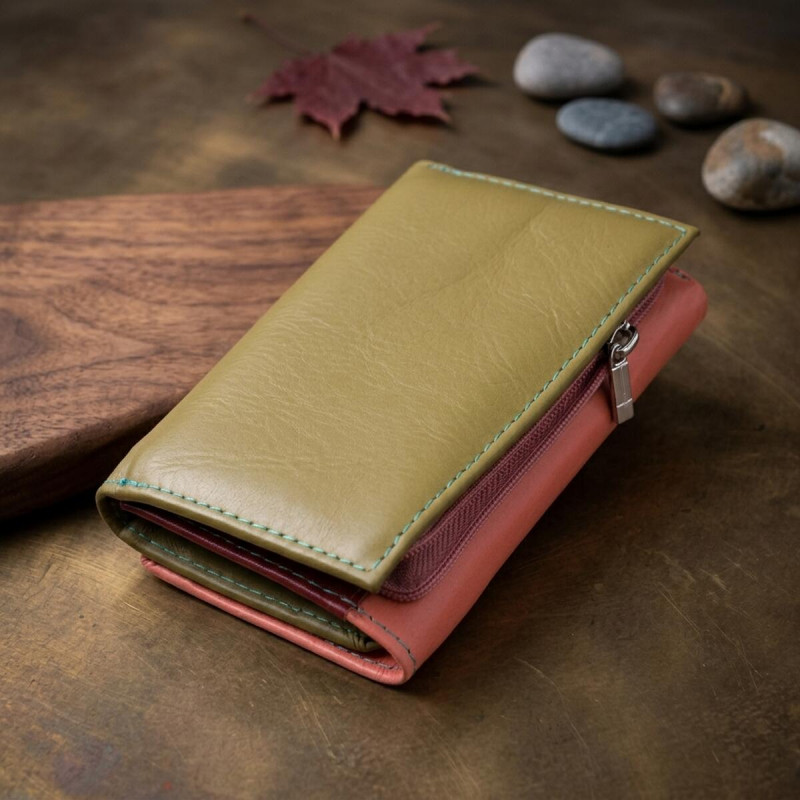 Модний жіночий гаманець з якісної натуральної шкіри ST Leather Різнокольоровий