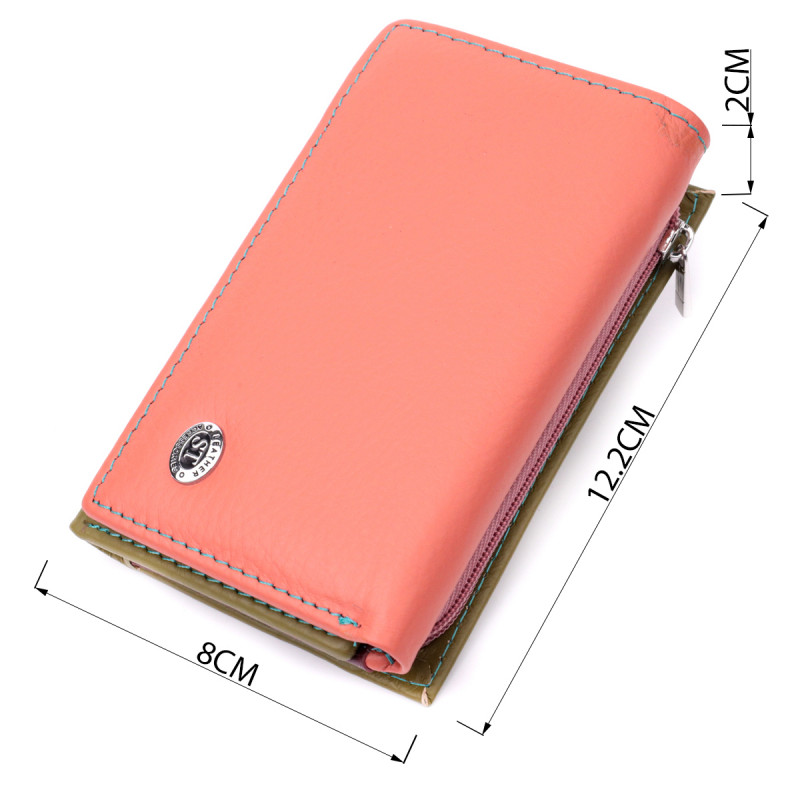 Модный женский кошелек из качественной натуральной кожи ST Leather Разноцветный