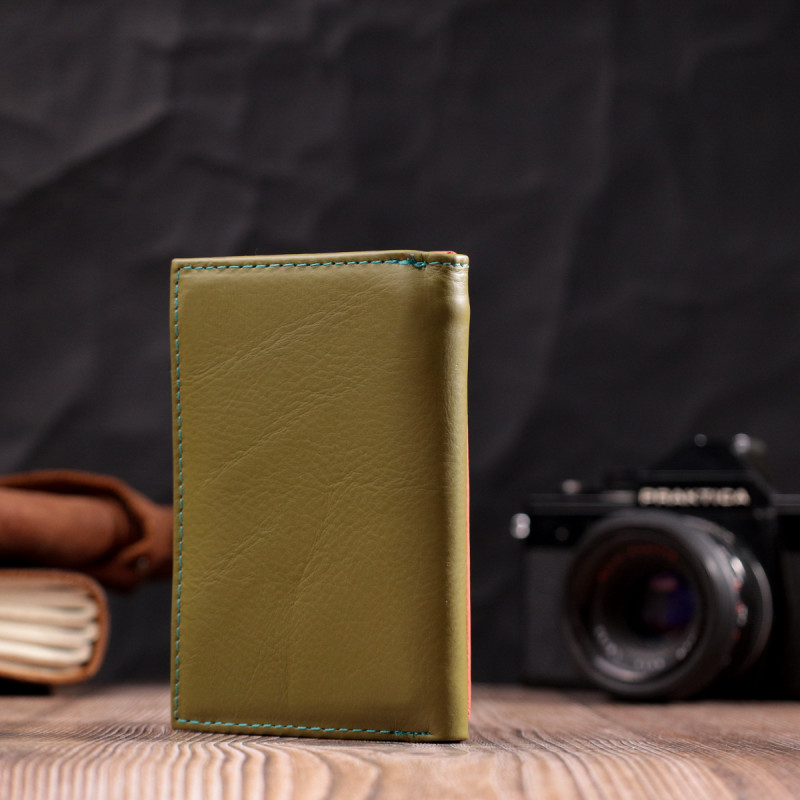 Модный женский кошелек из качественной натуральной кожи ST Leather Разноцветный