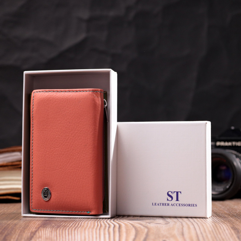 Модный женский кошелек из качественной натуральной кожи ST Leather Разноцветный