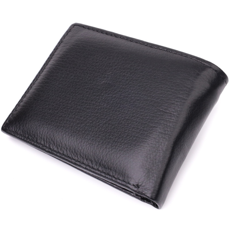 Мужской кошелек-зажим из натуральной кожи ST Leather Черный