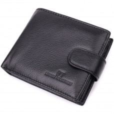 Кошелек для мужчин удобного размера из натуральной кожи ST Leather Черный