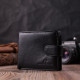 Кошелек для мужчин удобного размера из натуральной кожи ST Leather Черный