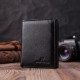 Вертикальный кошелек для стильных мужчин из натуральной кожи ST Leather Черный