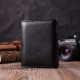 Вертикальный кошелек для стильных мужчин из натуральной кожи ST Leather Черный