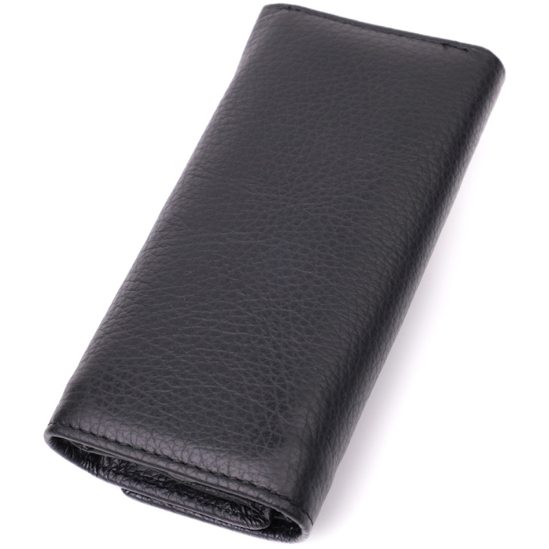 Большая ключница с функцией кошелька из натуральной кожи ST Leather Черный