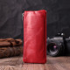 Яркая кожаная ключница на молнии ST Leather Красный