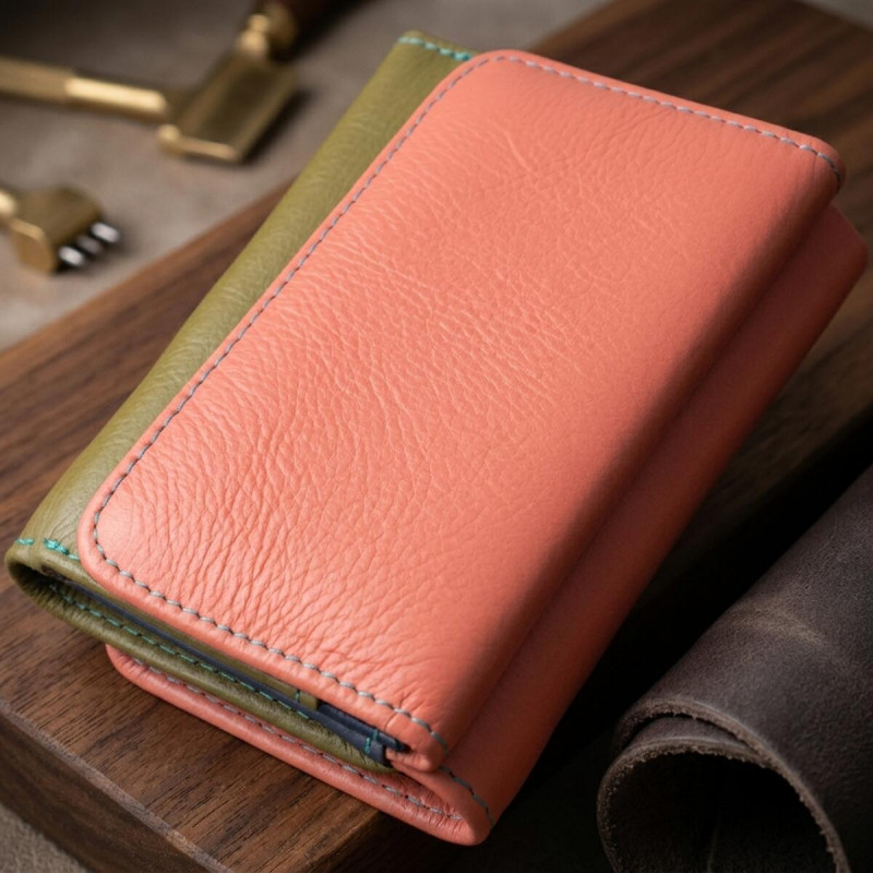 Гаманець для стильних дівчат із натуральної шкіри ST Leather Різнокольоровий