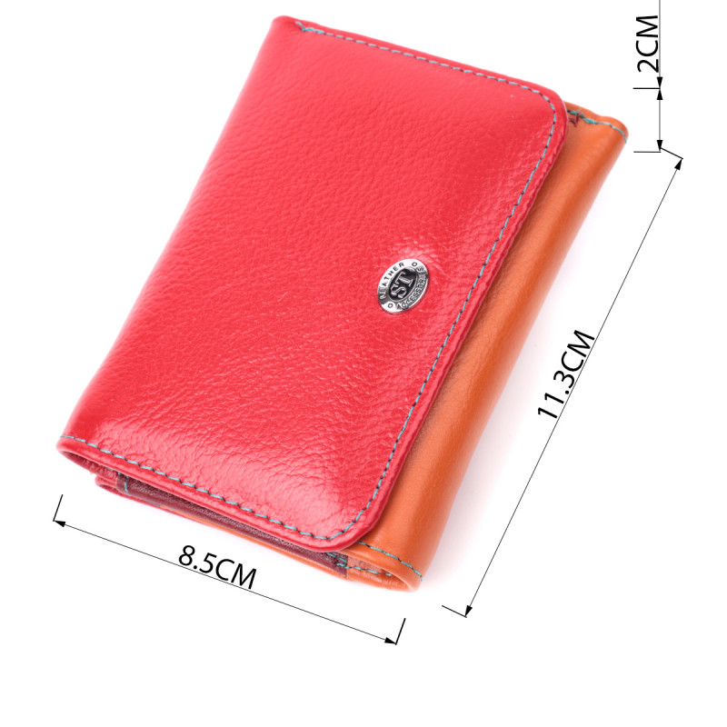 Яркий кошелек для девушек из натуральной кожи ST Leather Разноцветный