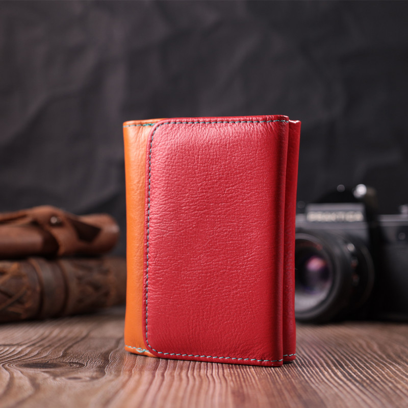 Яркий кошелек для девушек из натуральной кожи ST Leather Разноцветный