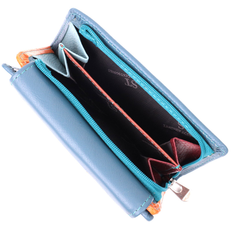Интересный кошелек для женщин из натуральной кожи ST Leather Бирюзовый