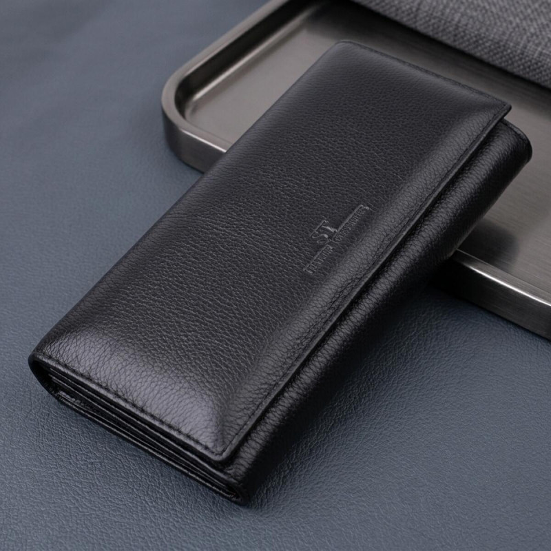 Зручний жіночий гаманець з натуральної шкіри ST Leather Чорний
