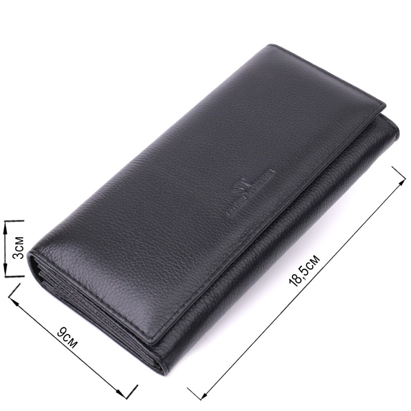 Зручний жіночий гаманець з натуральної шкіри ST Leather Чорний