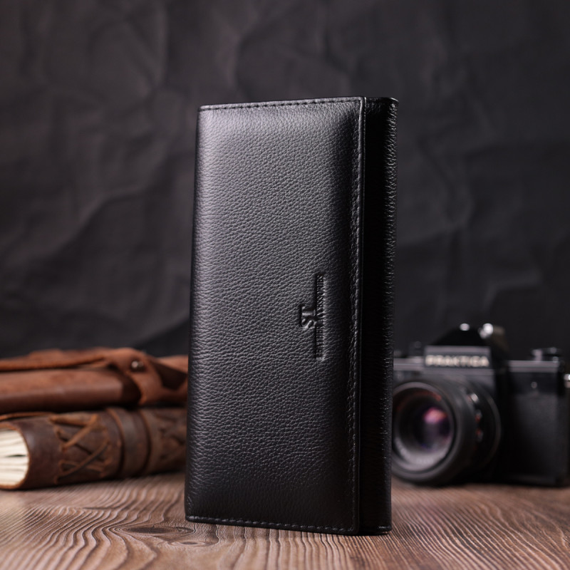 Зручний жіночий гаманець з натуральної шкіри ST Leather Чорний