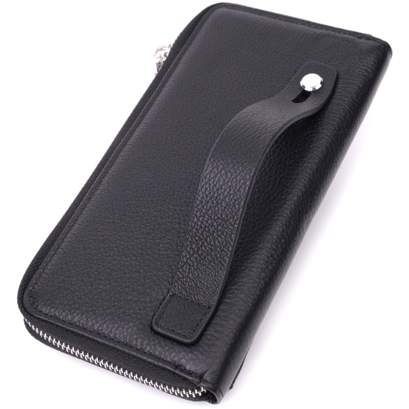 Функциональный кошелек-клатч унисекс из натуральной кожи ST Leather Черный