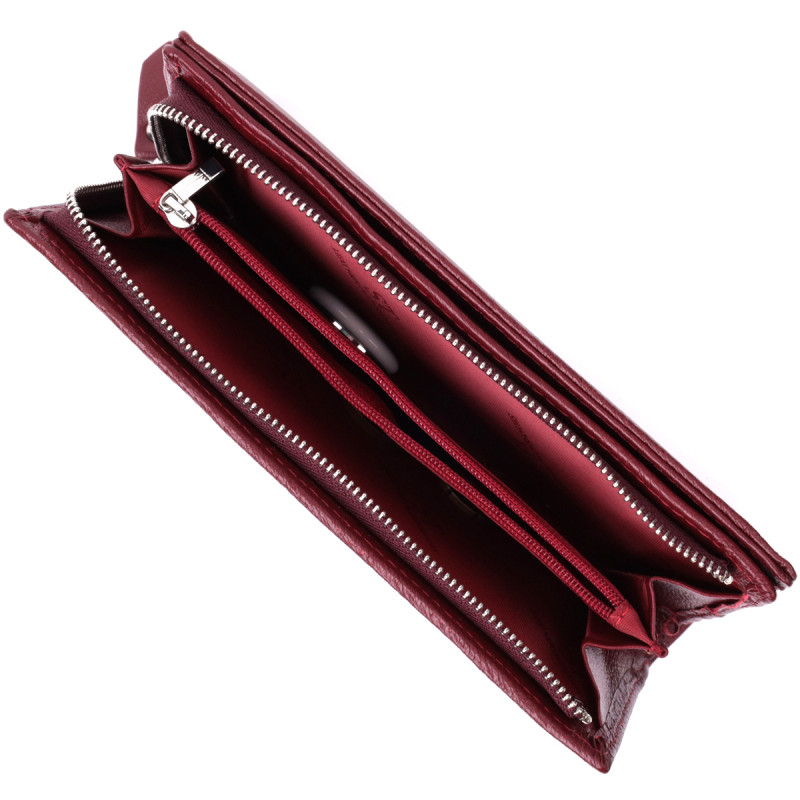 Современный кошелек-клатч для стильных женщин из натуральной кожи ST Leather Бордовый