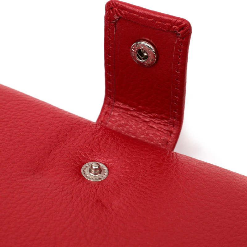 Женский вертикальный кошелек-клатч из натуральной кожи ST Leather Красный