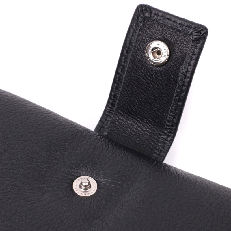 Лаконичный женский вертикальный кошелек-клатч из натуральной кожи ST Leather Черный