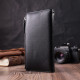Лаконичный женский вертикальный кошелек-клатч из натуральной кожи ST Leather Черный