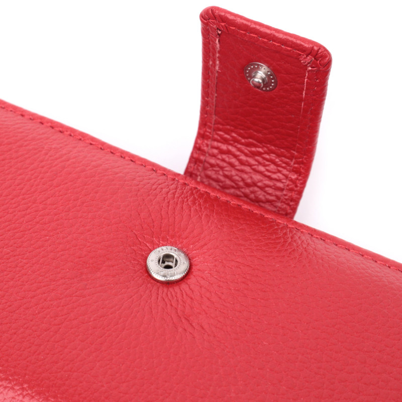 Женский кошелек на четыре отделения для купюр из натуральной кожи ST Leather Красный