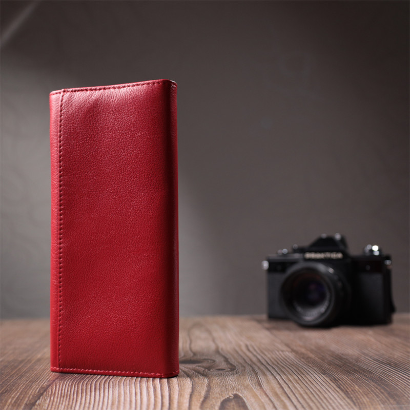 Классический женский кошелек из натуральной кожи ST Leather Красный