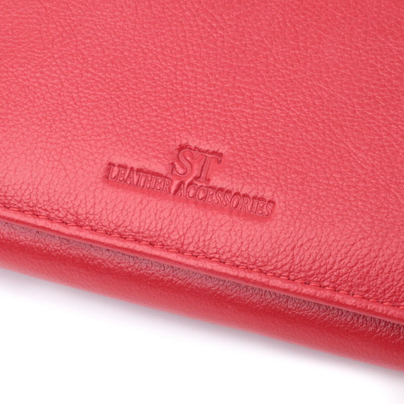 Классический женский кошелек из натуральной кожи ST Leather Красный