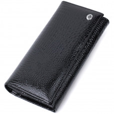 Женский кошелек из натуральной лакированной кожи ST Leather Черный