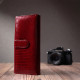 Кожаный лакированный кошелек с блоком для кредитных карт ST Leather Красный