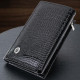Женский кошелек в три сложения из лакированной фактурной натуральной кожи ST Leather Черный