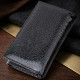 Женский кошелек в три сложения из лакированной фактурной натуральной кожи ST Leather Черный