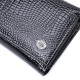 Женский кошелек в три сложения из лакированной фактурной натуральной кожи ST Leather Черный