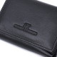Удобный компактный кошелек с монетницей из натуральной кожи ST Leather Черный