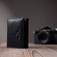 Удобный компактный кошелек с монетницей из натуральной кожи ST Leather Черный